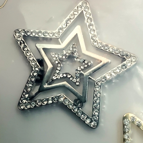 Christian Dior Crystal Star Gold And Silver Hair Clip Set With Dust Bag - Picture 5 of 10